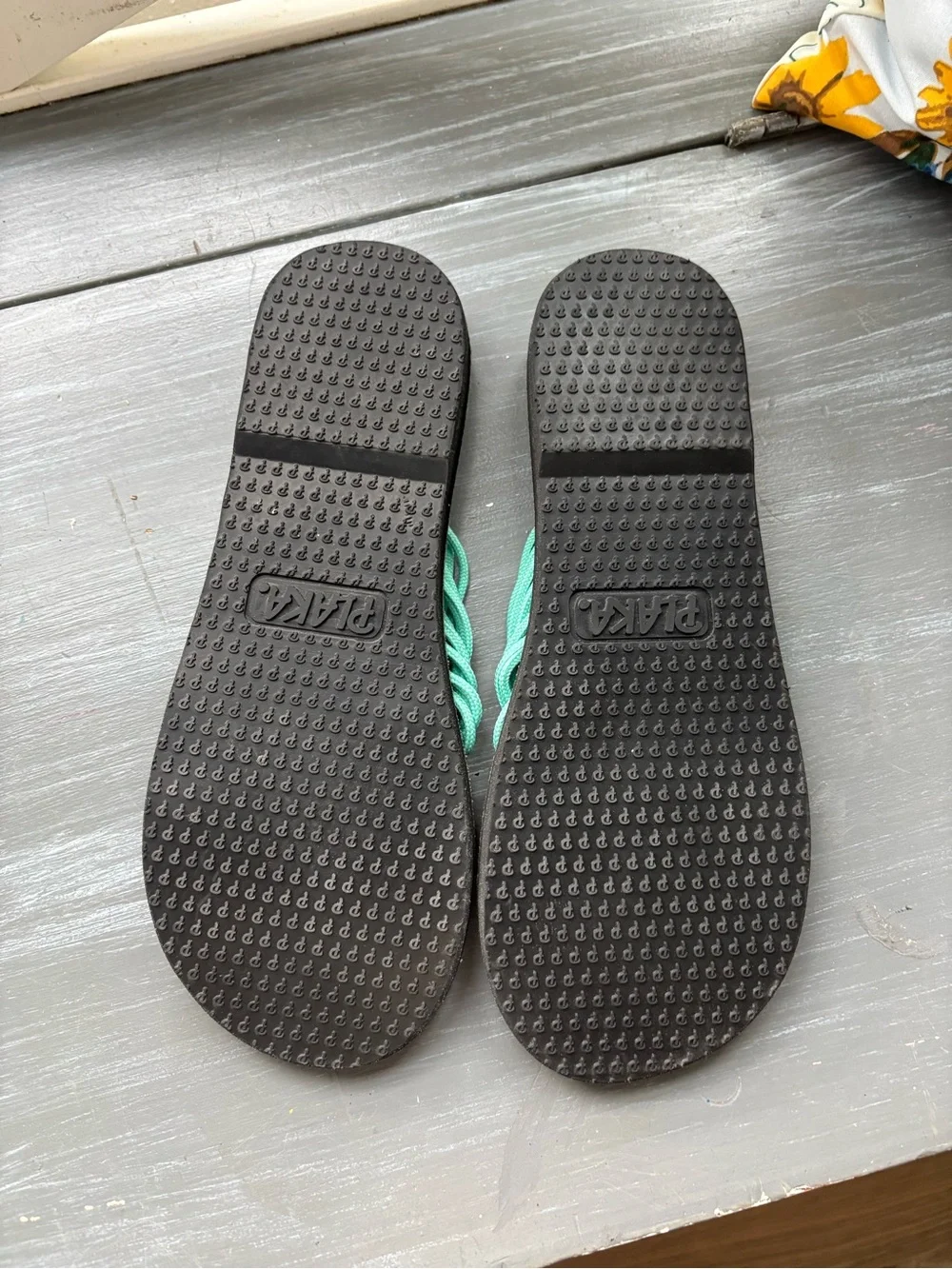 Braided Mint Strap Brown Footbed Sandals - Women's Casual Slip-On